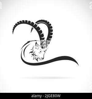 Vektor von Ziegenkopf-Design auf weißem Hintergrund. Wilde Tiere. Leicht editierbare Vektorgrafik mit Ebenen. Stock Vektor