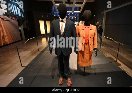 Afrofuturismus im Kostümdesign im Museum of Pop Art in Seattle. Stockfoto