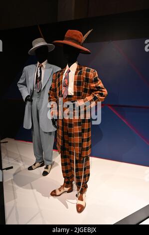 Afrofuturismus im Kostümdesign im Museum of Pop Art in Seattle. Stockfoto