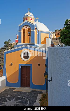 Katholische Kirche des Heiligen Stylianos in Thira, Santorini, Griechenland Stockfoto