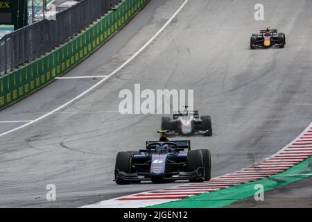 06 SARGEANT Logan (usa), Carlin, Dallara F2, Aktion während des 8.. Rennens der FIA Formel 2 Meisterschaft 2022, auf dem Red Bull Ring, vom 8. Bis 10. Juli 2022 in Spielberg, Österreich - Foto: Sebastian Rozendaal/DPPI/LiveMedia Stockfoto