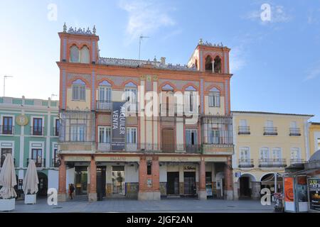 Maurische Villa an der Plaza de Espana in Merida, Extremadura, Spanien Stockfoto