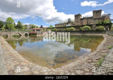 Historisches Castillo mit Palacio de los Condes de Oropesa in Jarandilla de la Vera, Extremadura, Spanien Stockfoto