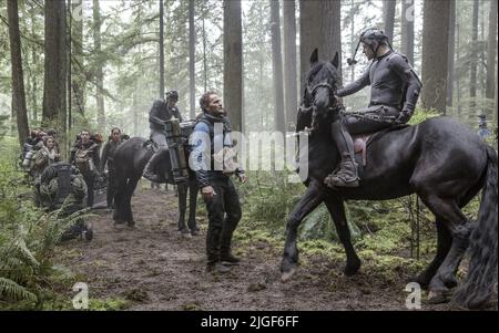 CLARKE, SERKIS, MORGENDÄMMERUNG DES PLANETEN DER AFFEN, 2014 Stockfoto