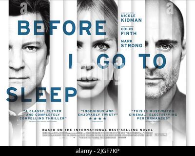 COLIN FIRTH, Nicole Kidman, MARK STRONG, Plakat, bevor ich schlafen gehen, 2014 Stockfoto