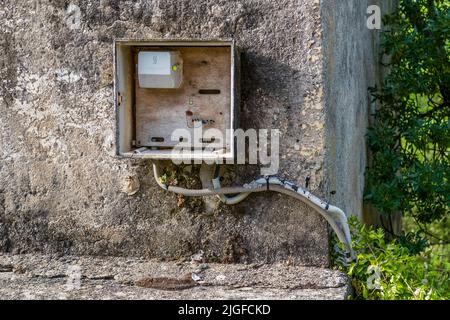 Ehemaliger Sicherungskasten Stockfoto