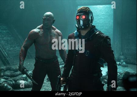 BAUTISTA, PRATT, WÄCHTER DER GALAXIE, 2014 Stockfoto