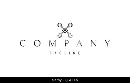 Vektor-Logo, auf dem ein abstraktes Bild einer Drohne in Form eines Computerboards. Stock Vektor