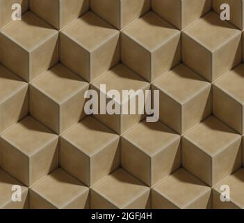 Cube isometrischer Hintergrund. Nahtloses Muster. 3D Abbildung. Stockfoto