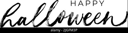 Happy halloween Hand gezeichnet schwarzen Vektor-Schriftzug Stock Vektor