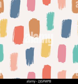 Pinselstriche Hintergrund. Abstrakt-grunge-Streifen, pastellfarbener Stoffdruck mit trendigen handgezeichneten Elementen. Kreative Pinsel Design-Vektor Stock Vektor
