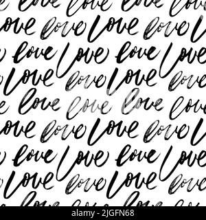 Love Lettering Hand gezeichnet Vektor nahtloses Muster. Stock Vektor