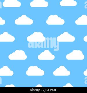 Blauer Himmel mit Wolken, nahtloser Hintergrund. Vektorgrafik Stock Vektor