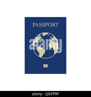 Vektorsymbol für Reisepass auf weißem Hintergrund isoliert Stock Vektor