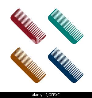 Comb-Symbol Vektordarstellung auf weißem Hintergrund isoliert einstellen Stock Vektor