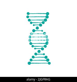 Abbildung des DNA-Symbolvektors. DNA-Symbol auf weißem Hintergrund isoliert Stock Vektor