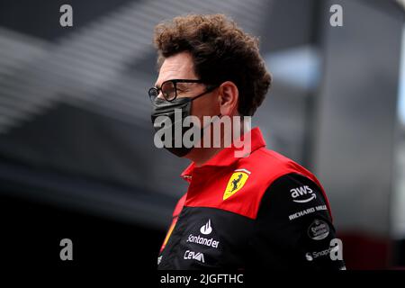 Spielberg, Österreich. 27. Januar 2022. Mattia Binotto Teamleiterin der Scuderia Ferrari, während des österreichischen GP, 6-10. Juli 2022 auf der Red Bull Ring-Strecke, Formel 1 Weltmeisterschaft 2022. 10/07/2022 Foto Federico Basile/Insidefoto Kredit: Insidefoto srl/Alamy Live News Stockfoto