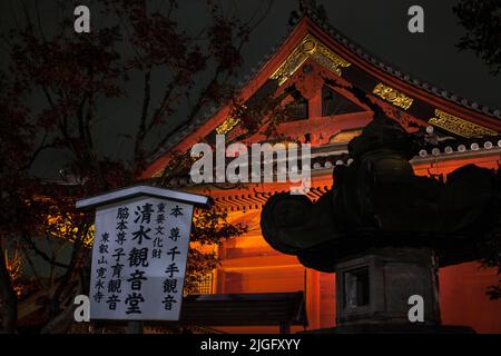 Detail im Kiyomizu Kannon-do Tempel in Ueno, Tokio, Japan Stockfoto