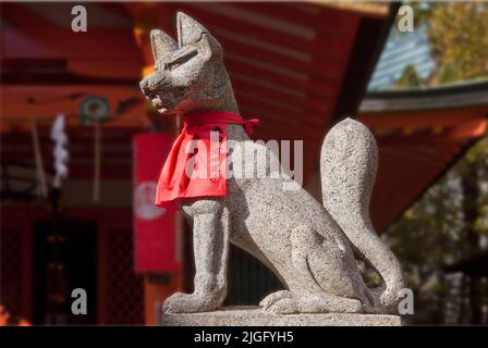 Fox Icon Spiritual Messenger Toyosaka Inari Shrine Shibuya Tokyo Japan Stockfoto