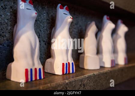 Fox kitsune Symbolic Figure Icons Gojō Schrein Ueno Tokyo Japan Stockfoto