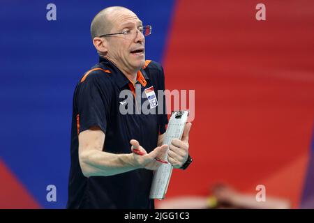 Danzig, Polen. 10.. Juli 2022. Roberto Piazza beim Spiel der FIVB Volleyball Nations League Men's Pool 6 zwischen Italien und den Niederlanden in Danzig, Polen, am 10. Juli 2022. (Foto von Piotr Matusewicz/PressFocus/SIPA USA) France OUT, Poland OUT Credit: SIPA USA/Alamy Live News Stockfoto