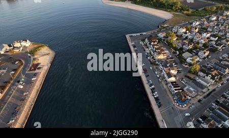 Luftaufnahme von Manasquan, NJ am frühen Morgen Stockfoto