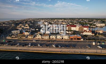 Luftaufnahme von Point Pleasant, NJ am Morgen Stockfoto