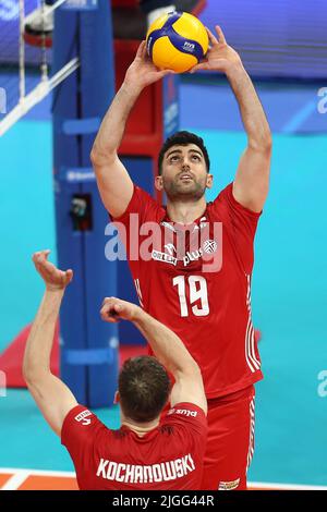 Danzig, Polen. 10.. Juli 2022. Marcin Janusz (R) aus Polen beim Spiel der Volleyball Nations League der Männer 2022 zwischen Polen und Slowenien in Credit: PAP/Alamy Live News Stockfoto