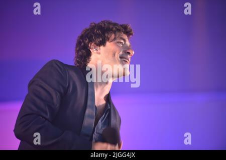 Jack Savoretti tritt beim Henley Festival in Henley-on-Thames, Oxfordshire, auf. Bilddatum: Sonntag, 10. Juli 2022. Stockfoto