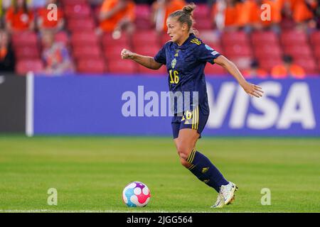 SHEFFIELD, VEREINIGTES KÖNIGREICH - 9. JULI: Filippa Angeldal von Schweden während des Spiels der Gruppe C - UEFA Women's EURO 2022 zwischen den Niederlanden und Schweden in der Bramall Lane am 9. Juli 2022 in Sheffield, Vereinigtes Königreich (Foto von Joris Verwijst/Orange Picles) Stockfoto