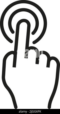 Touchscreen Gestenvektor-Symbol mit Finger antippen Stock Vektor