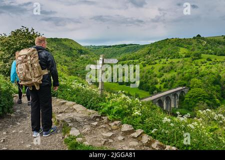 Trekking auf dem Monsal Trail Stockfoto