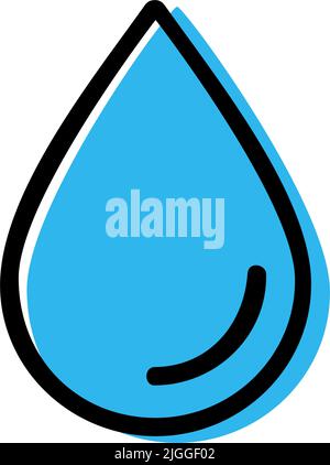 WASSERTROPFEN, SCHWARZ UMRANDTES ZEICHENSYMBOL Stock Vektor