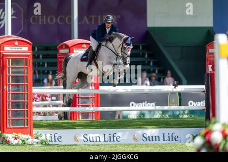 Calgary, Alberta, Kanada, 2022-07-10, Luis Alejandro Plascencia Onate (MEX) mit Chaccalandra, Spruce Meadows International Showjumping, Sun Life Stockfoto