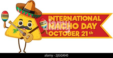 Illustration zum internationalen Nacho Day Poster Design Stock Vektor