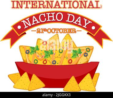 Illustration zum internationalen Nacho Day Poster Design Stock Vektor