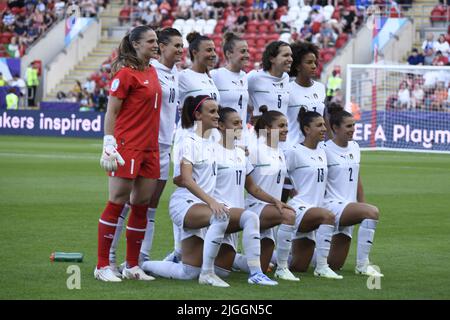 Rotherham, Großbritannien. 10.. Juli 2022. Team (Italien Frauen) während des UEFA Women s Euro England 2022-Spiels zwischen France 5-1 Italien im New York Stadium am 10 2022. Juli in Rotherham, England. Quelle: Maurizio Borsari/AFLO/Alamy Live News Stockfoto