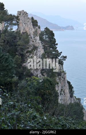 Capri - Scorcio dell'Arco Naturale al Tramonto Stockfoto