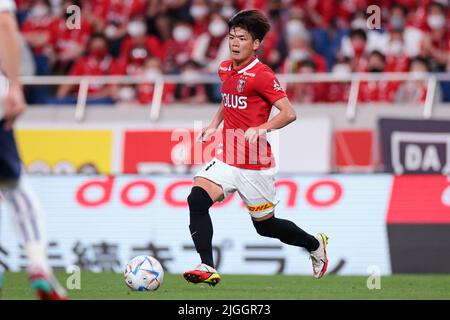 Saitama, Japan. 10.. Juli 2022. Tomoaki Okubo (Reds) Fußball: 2022 J1 Liga-Spiel zwischen Urawa Red Diamonds 3-0 FC Tokyo im Saitama Stadium 2002 in Saitama, Japan. Quelle: AFLO SPORT/Alamy Live News Stockfoto