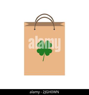 Eco Bag-Symbol. Papiertüte isoliert auf weißem Hintergrund Stock Vektor