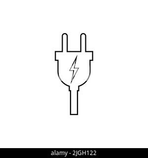 Elektrisches Steckervektor-Symbol auf weißem Hintergrund isoliert Stock Vektor