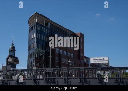 Hamburg, Deutschland 22. Juni 2022, der Bahnhof Baumwall in Hamburg Stockfoto