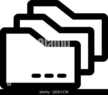 Satz mit 3 einfachen Ordnersymbolen. Bearbeitbarer Vektor. Stock Vektor