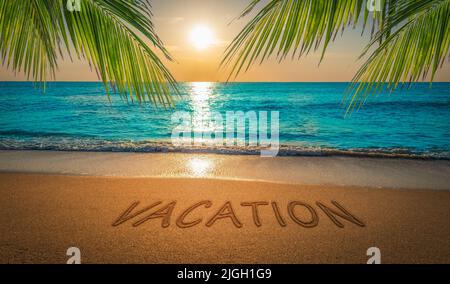 Sommerurlaub am Strand Konzept. Stockfoto