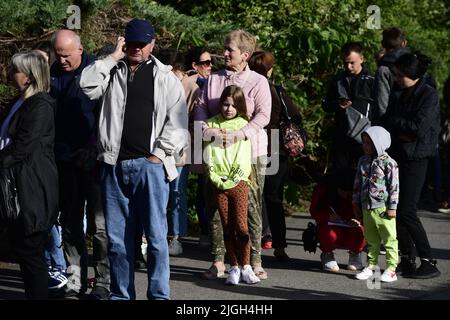 Prag, Tschechische Republik. 11.. Juli 2022. Wiedereröffnung des regionalen Hilfszentrums für ukrainische Flüchtlinge in Prag, Tschechische Republik, am 11. Juli 2022. Kredit: Roman Vondrous/CTK Foto/Alamy Live Nachrichten Stockfoto