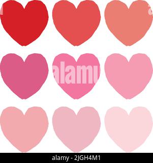 Handgezeichneter Stil Liebe Herzen für Valentinstag Stock Vektor