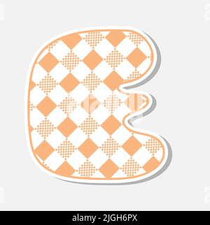 Patchwork handgezeichnete Textilschrift. Niedliche Textilschrift für Scrapbook- oder Collagendesign. Patchwork Alphabet Buchstaben für deine Dekoration mit verworrenen Mustern. Stock Vektor