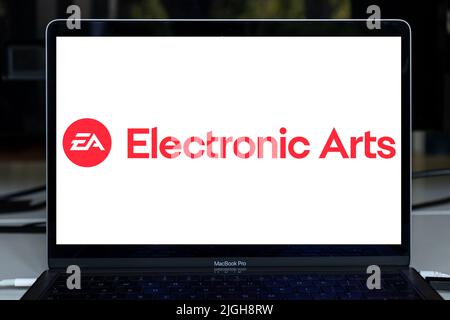 Electronic Arts Video Spiel Design Firma auf dem Bildschirm. Electronic Arts Inc. Ist ein amerikanisches Videospiel-Unternehmen Stockfoto