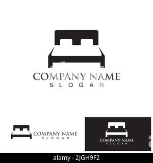 Bed-Logo, sowie Symbol hotel Business Logo Stock Vektor