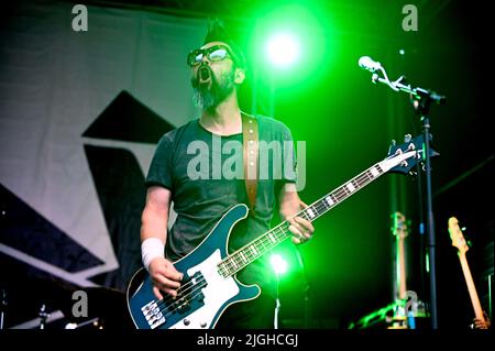 9. Juli 2022, Doncaster, South Yorkshire, U.K: Feeder Performing at Askern Music Festival, UK , 09.07.2022 (Bildquelle: © Robin Burns/ZUMA Press Wire) Stockfoto